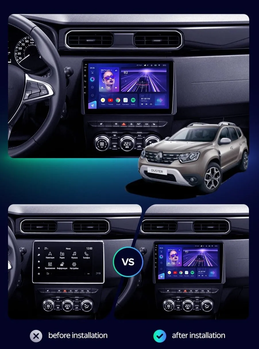 Car Dealz Elite 4G Data Model 10.2" Android 12.0 For Renault Duster Arkana 2019 In Dash Plus OEM Fascia