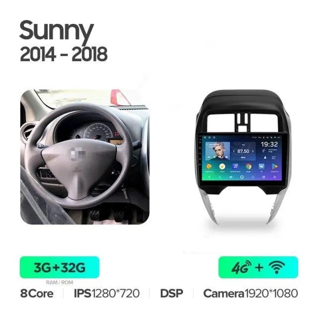 Car Dealz Premium Advanced 4G Data Model 10.2" Android 12.0 For Nissan Sunny 2014 - 2018 In Dash Plus OEM Fascia