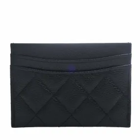 CHANEL Caviar Skin Matelasse Coco Mark Card Case Black Ladies