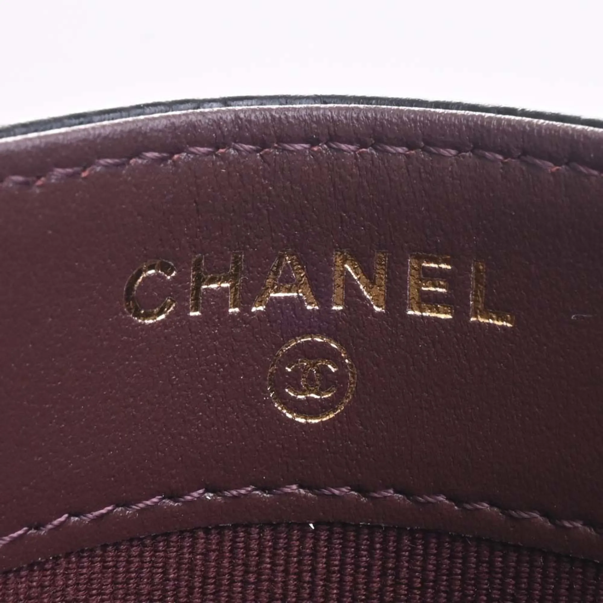 CHANEL Caviar Skin Matelasse Coco Mark Card Case Black Ladies