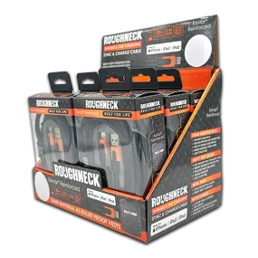 Charging Cable Roughneck Soft Cloth USB to Lightning 10FT 2.4 Amp - 6 Pieces Per Retail Ready Display 41594D