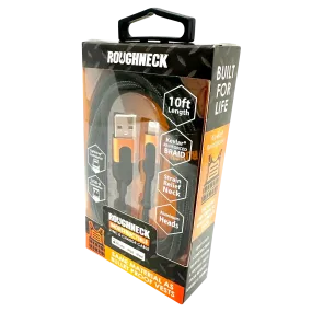 Charging Cable Roughneck USB to Lightning 10FT 2.4 Amp - 3 Pieces Per Pack 24567