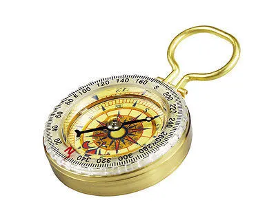 Classic Hand Antique Old Style Brass Ship Rose Pocket Keychain Compass Steampunk