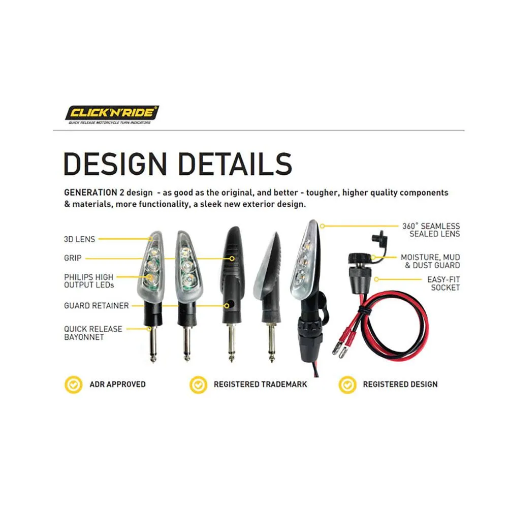 CLICK'n'RIDE LED Indicators (Single Lights)