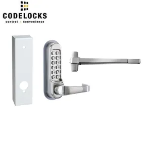 CodeLocks - CL500 Gate Box Kit - Mechanical Lock - Exit Trim with Panic Rim Exit Device Gate Box Kit - Optional Rim Size -  Heavy Duty - Panic Access Kit - Stainless Steel