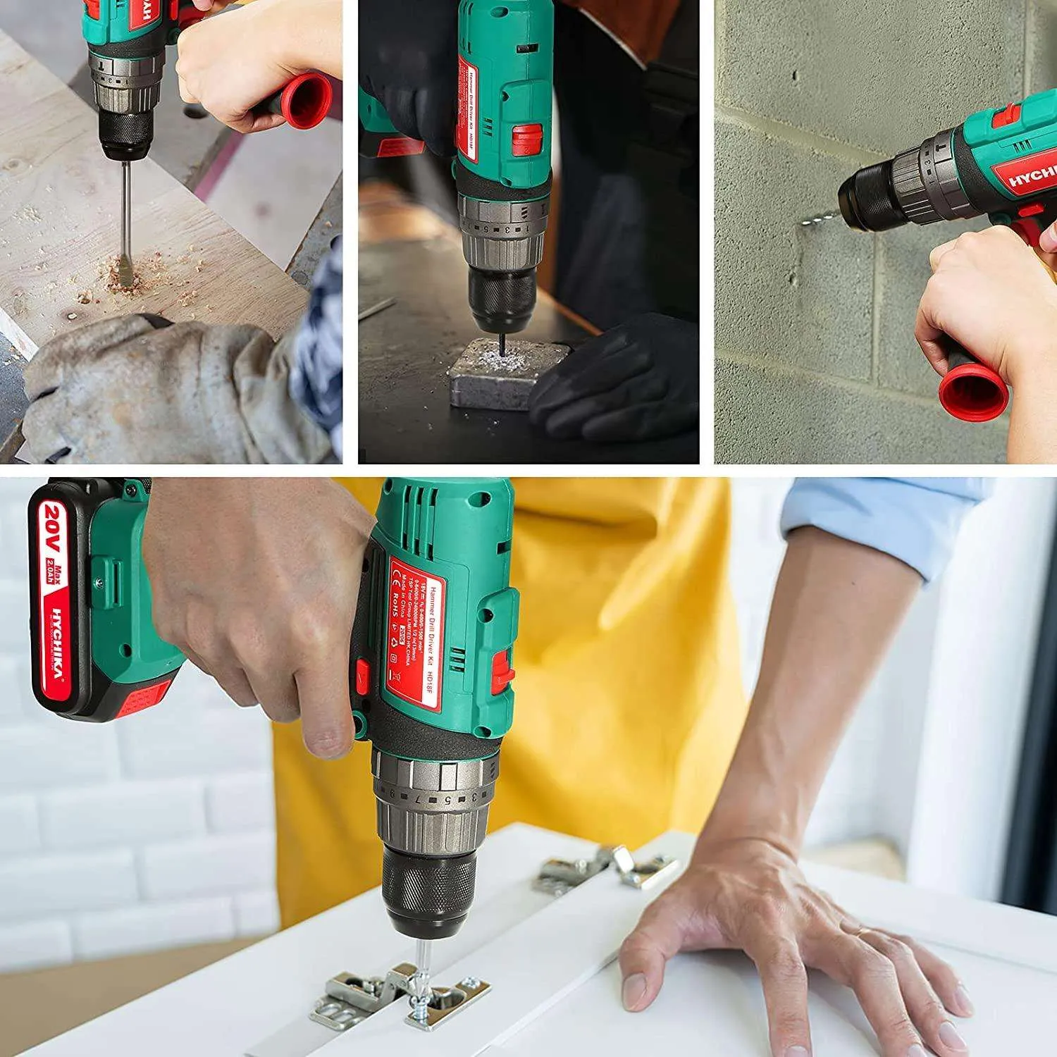 Cordless Hammer Drill Driver 20V with 1*2.0Ah Battery