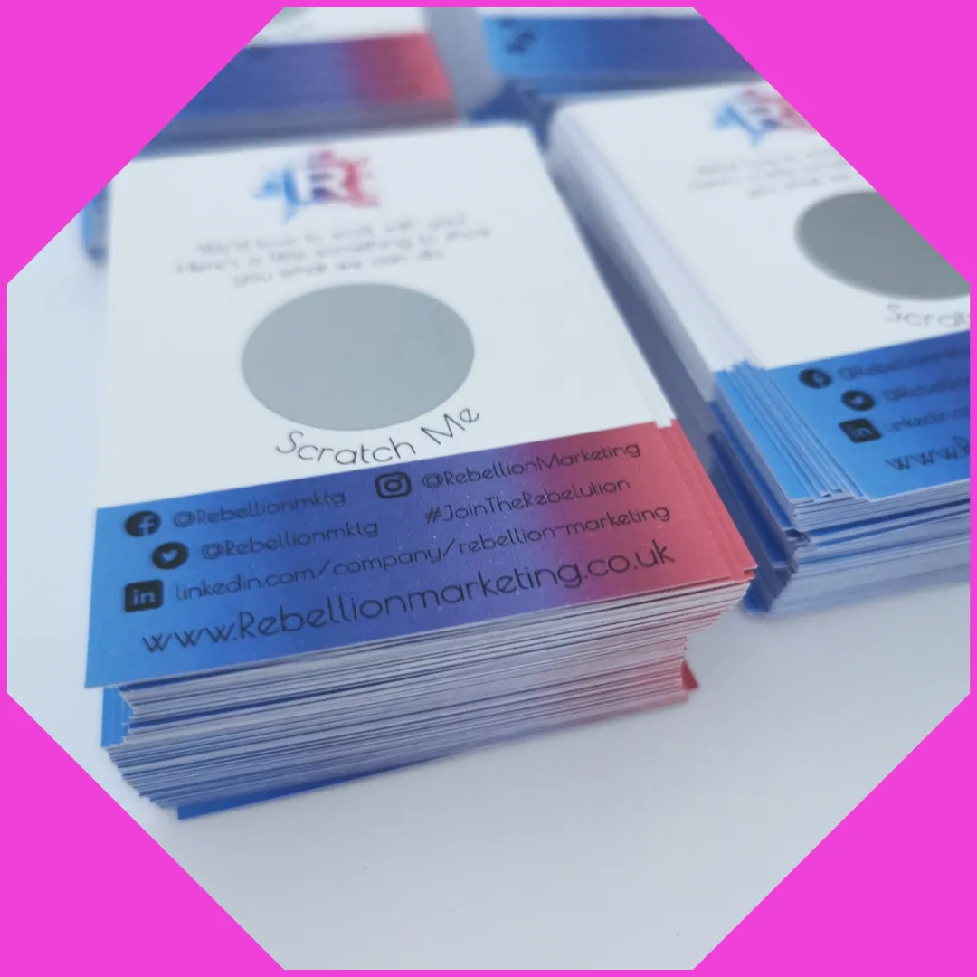 Custom Printed  Scratch Off Cards with Custom Promotional Offers