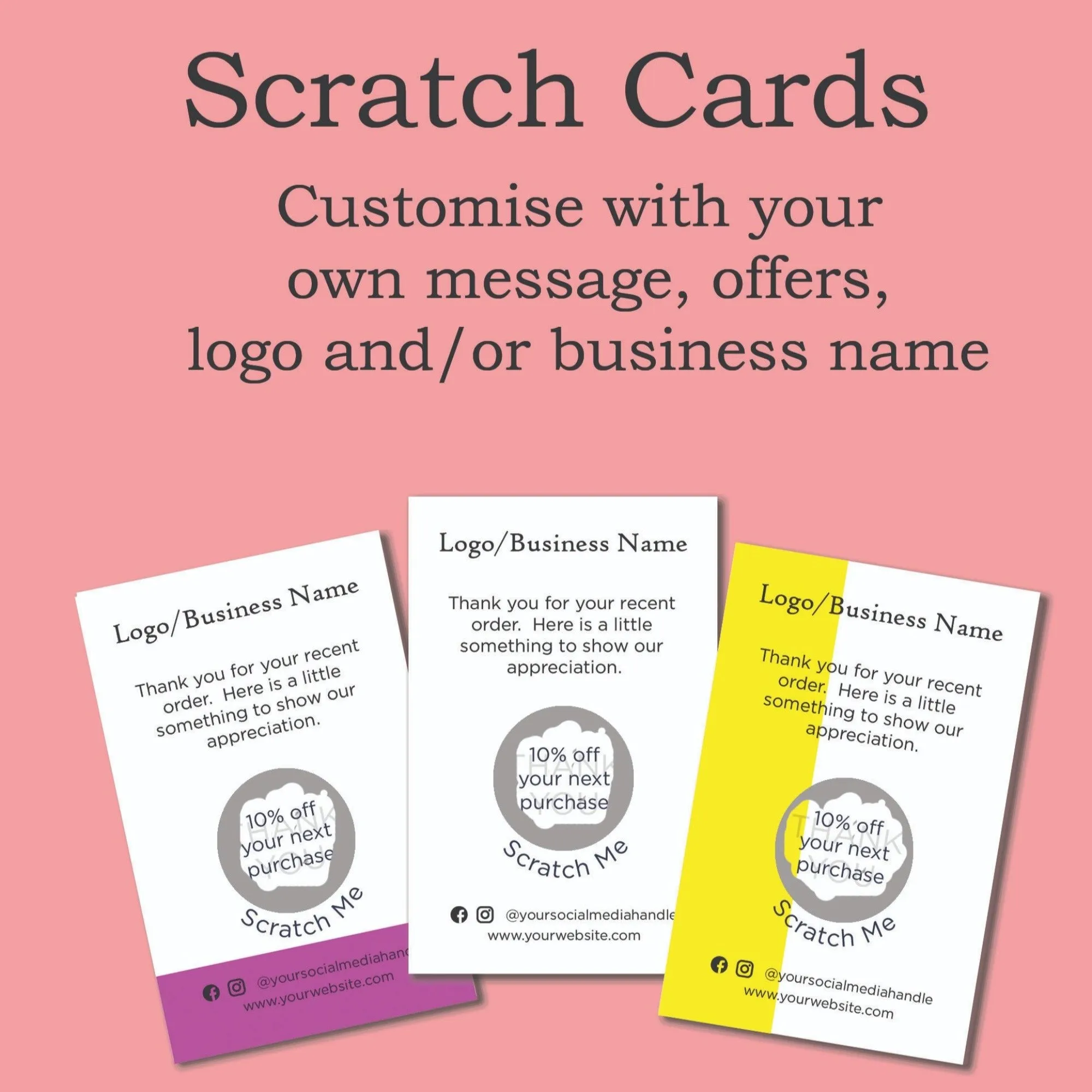 Custom Printed  Scratch Off Cards with Custom Promotional Offers