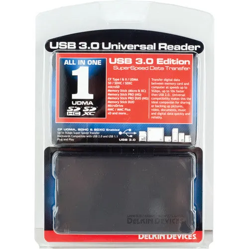 Delkin Devices USB 3.0 Universal Memory Card Reader- UDMA, SDHC & SDXC Enabled