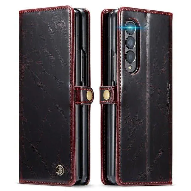 Divina Magnetic Leather Wallet Case for Galaxy Z Fold 3