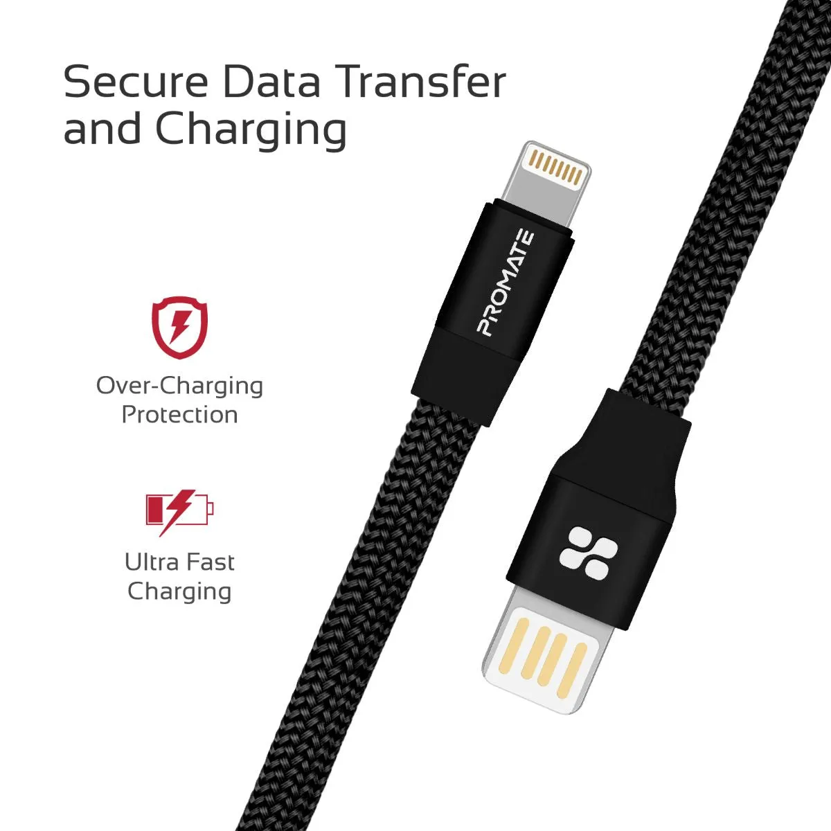 Durable Aluminium Alloy Auto-Rolling Reversible USB-A to Lighting Cable with 2A Fast Charging