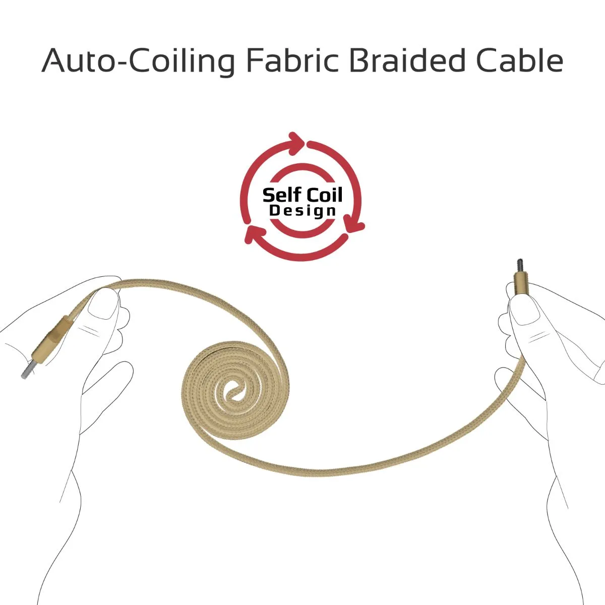 Durable Aluminium Alloy Auto-Rolling Reversible USB-A to Lighting Cable with 2A Fast Charging