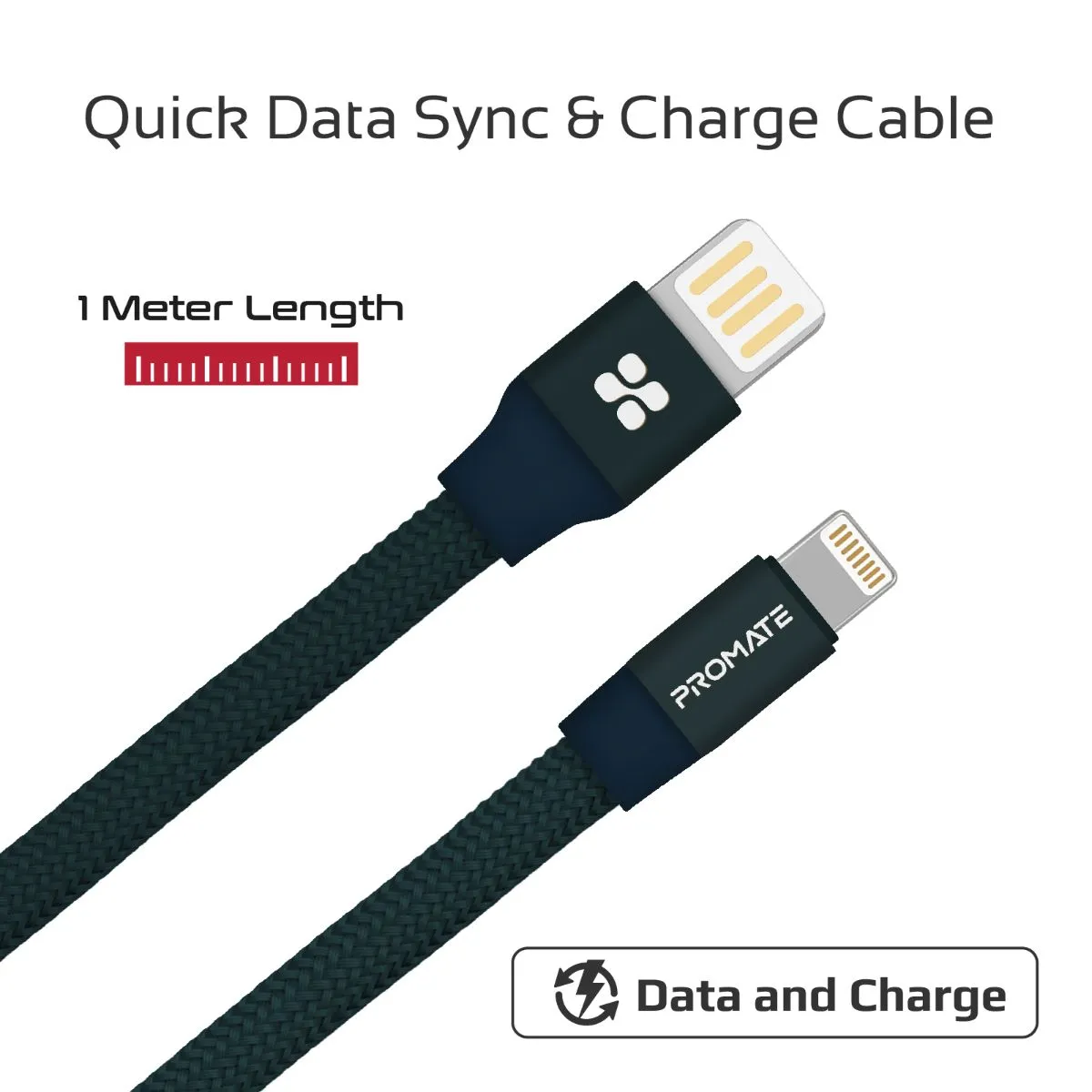 Durable Aluminium Alloy Auto-Rolling Reversible USB-A to Lighting Cable with 2A Fast Charging