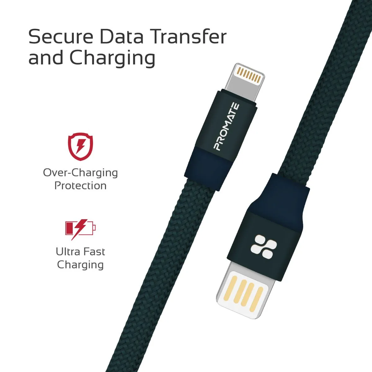 Durable Aluminium Alloy Auto-Rolling Reversible USB-A to Lighting Cable with 2A Fast Charging