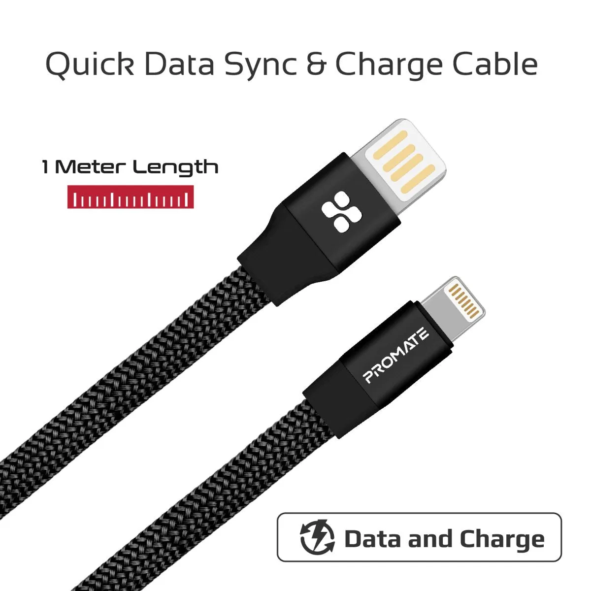 Durable Aluminium Alloy Auto-Rolling Reversible USB-A to Lighting Cable with 2A Fast Charging
