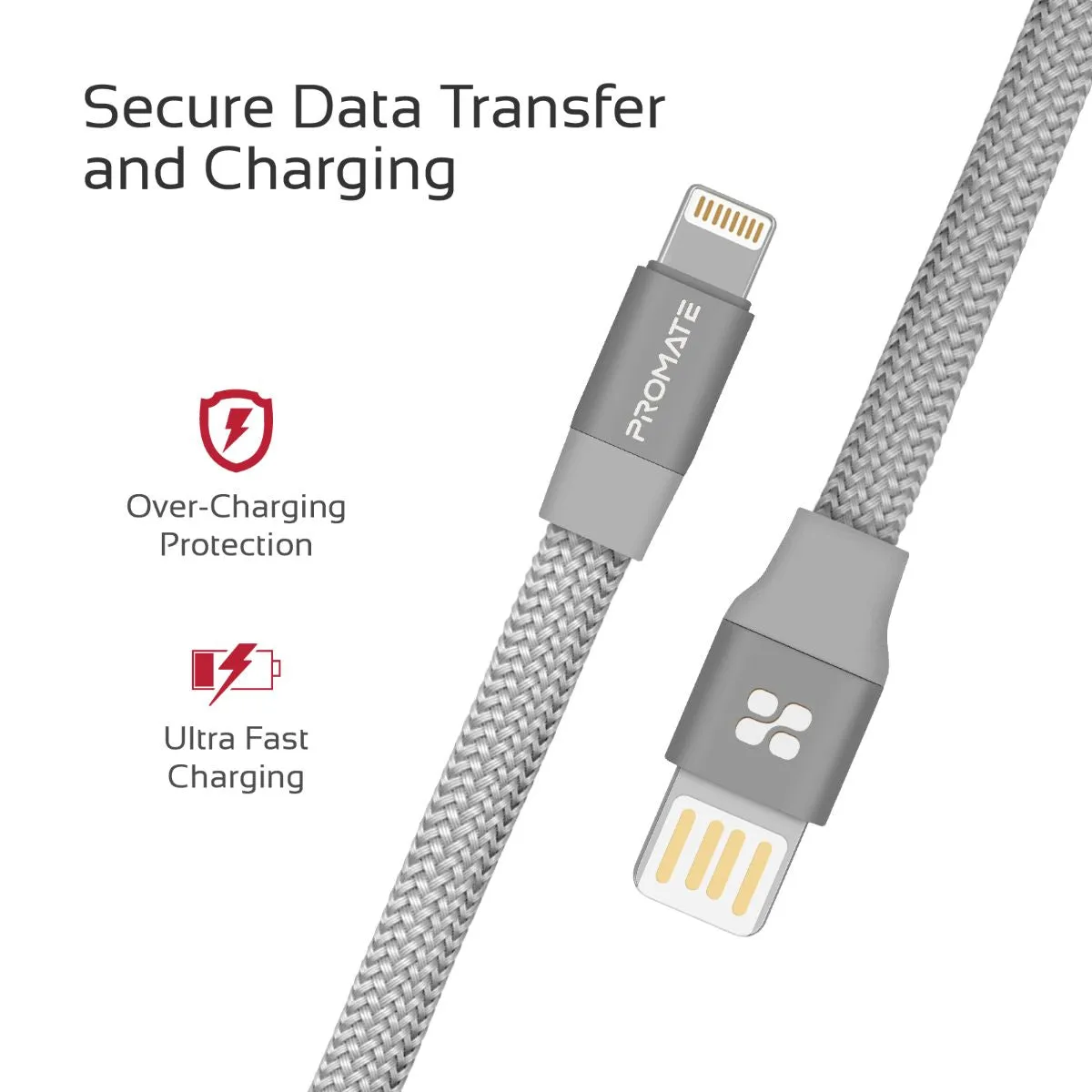 Durable Aluminium Alloy Auto-Rolling Reversible USB-A to Lighting Cable with 2A Fast Charging