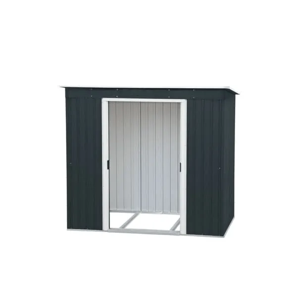 Duramax 8' x 4' Pent Roof Shed Dark Grey with Off White Trim 50651