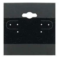Earring Display Hang Cards Black Flocked 2 x 2 Inch (100 pcs)