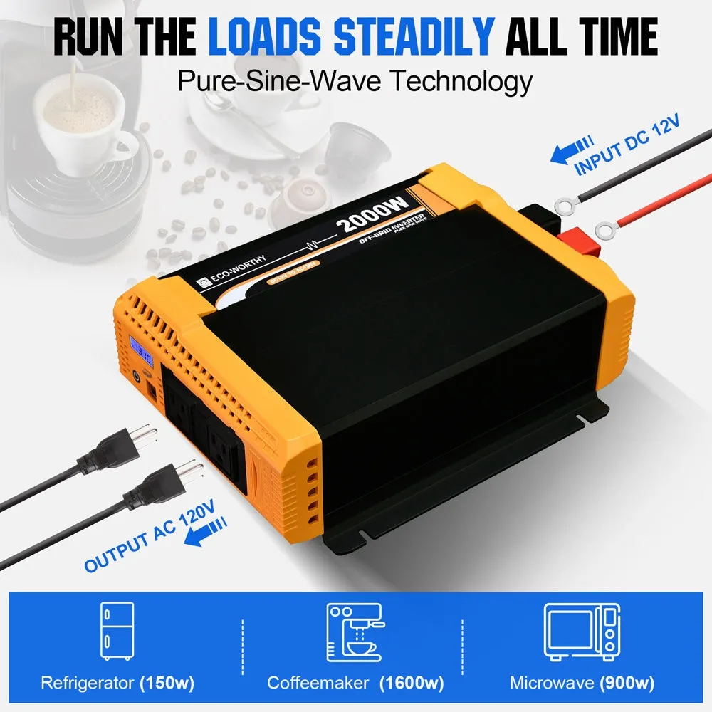Eco-Worthy 780W 12V (4x Bifacial 195W) Complete MPPT Off Grid Solar Kit