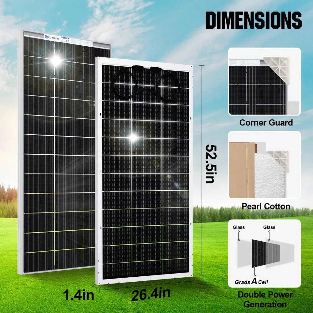 Eco-Worthy 780W 12V (4x Bifacial 195W) Complete MPPT Off Grid Solar Kit