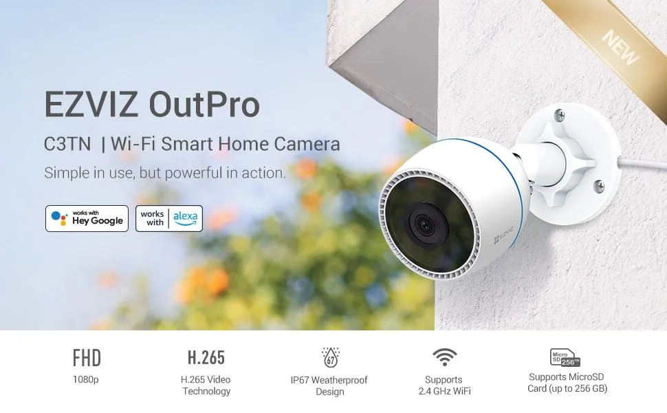 EZVIZ C3TN WIFI 3MP BULLET CAMERA 2.8MM FIXED LENS