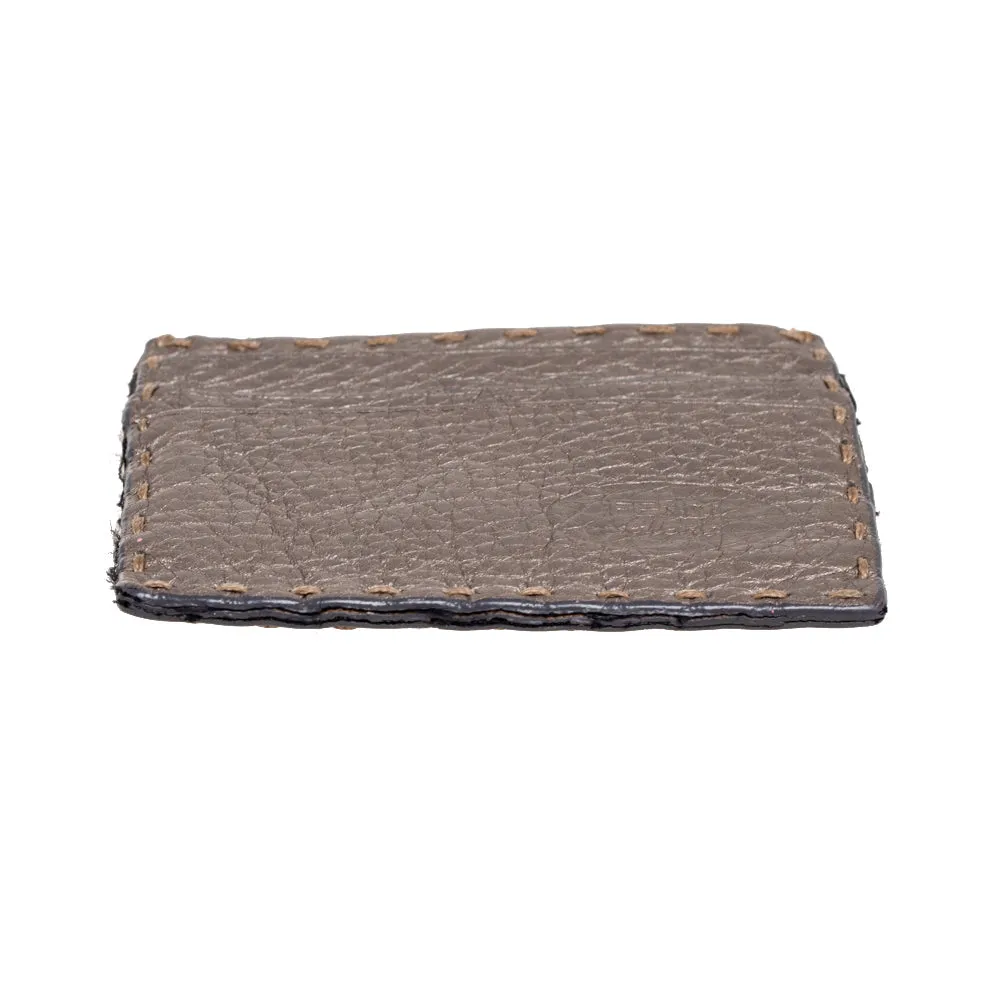 Fendi Grey Selleria Leather Card Holder..