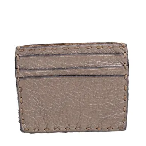 Fendi Grey Selleria Leather Card Holder..