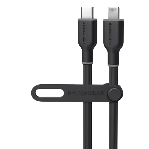 Flexi Pro USB-C to Lightning Soft-Touch Silicone Fast Charge Cable | 10ft | Black