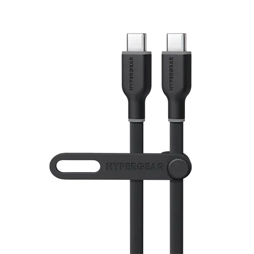 Flexi Pro USB-C to USB-C Soft-Touch Silicone Fast Charge Cable | 10ft | Black