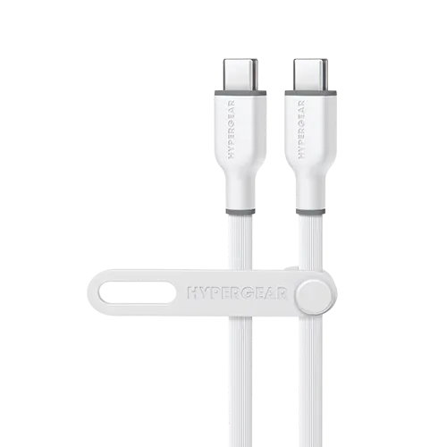 Flexi Pro USB-C to USB-C Soft-Touch Silicone Fast Charge Cable | 10ft | White