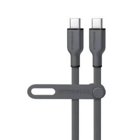 Flexi Pro USB-C to USB-C Soft-Touch Silicone Fast Charge Cable | 15ft | Gray