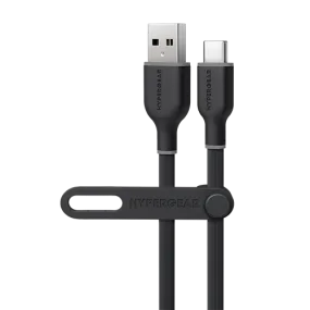 Flexi Pro USB to USB-C Soft-Touch Silicone Charge & Sync Cable | 10ft | Black
