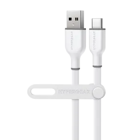 Flexi Pro USB to USB-C Soft-Touch Silicone Charge & Sync Cable | 10ft | White