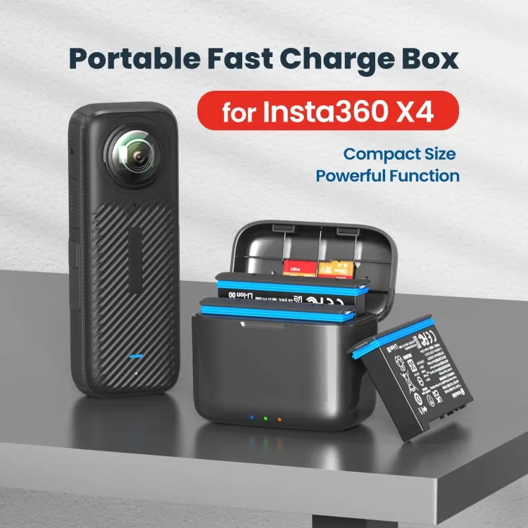 For Insta360 X4 AMagisn Battery Fast Charge Charging Box Sports Camera Accessories