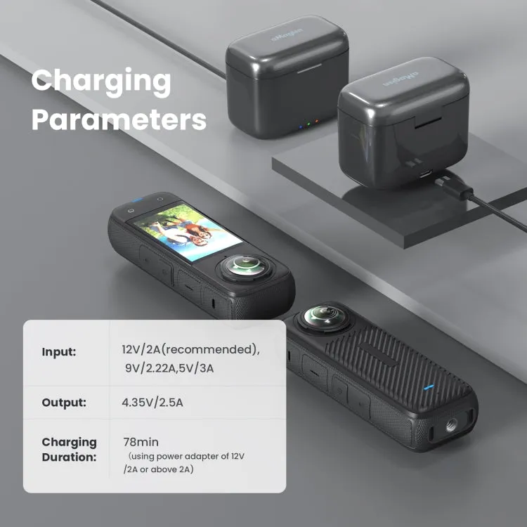 For Insta360 X4 AMagisn Battery Fast Charge Charging Box Sports Camera Accessories