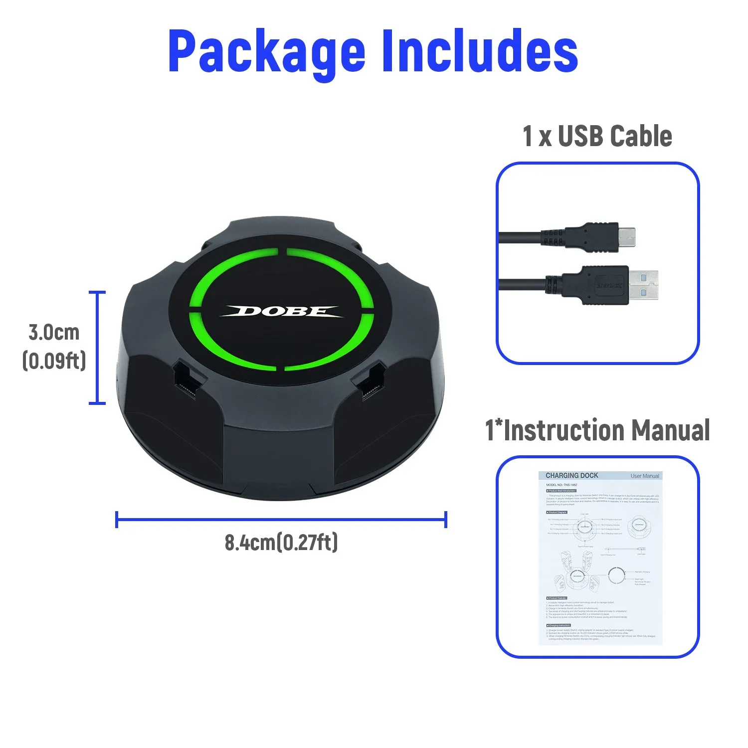 For Nintendo Switch/Switch oled Dock for Joy Con for Dobe 4 in1 Controller Charging Charger