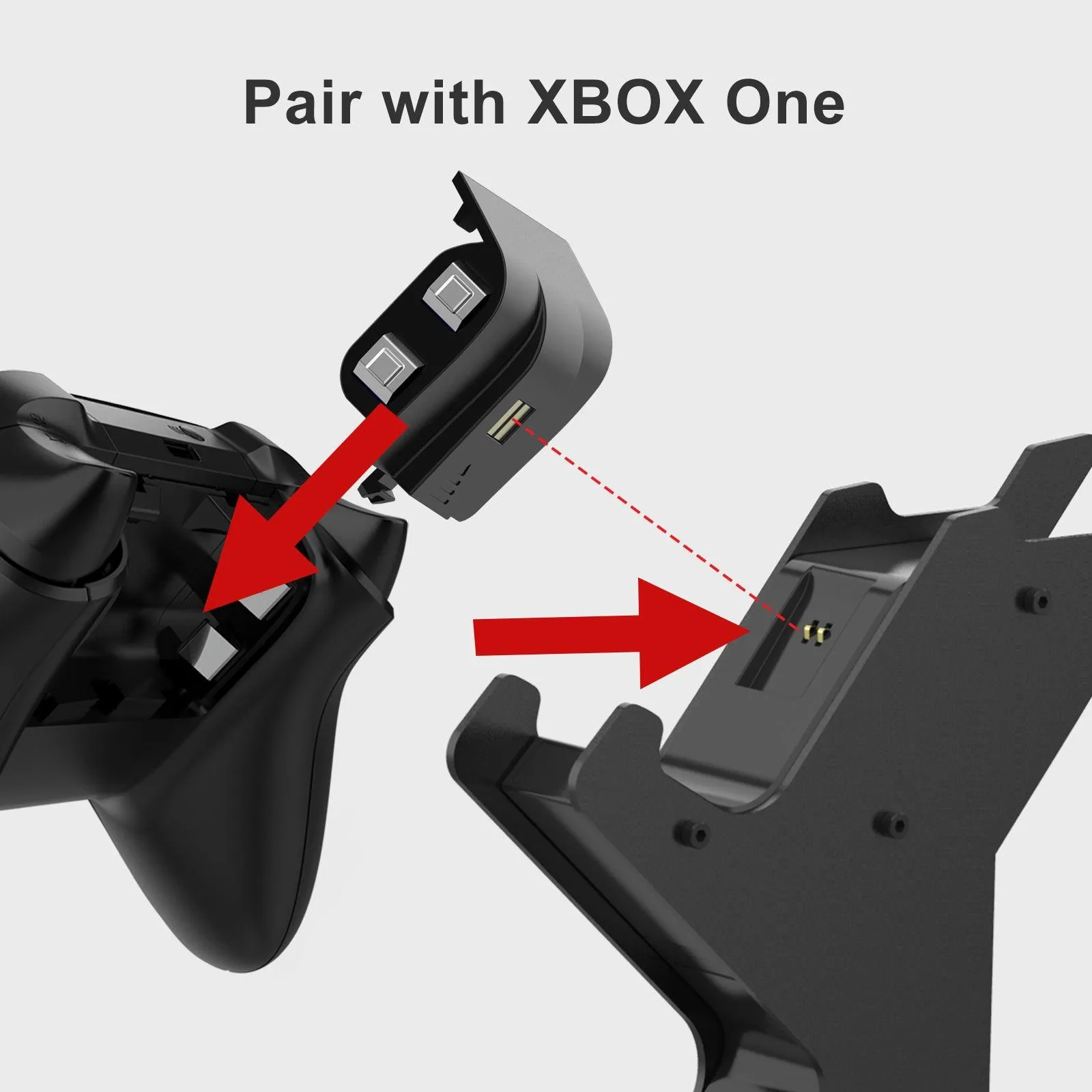 Gamepad Controller Charging Station Holder for Xbox One Metal Material Stable Design LED Charging Display Headphone Storage