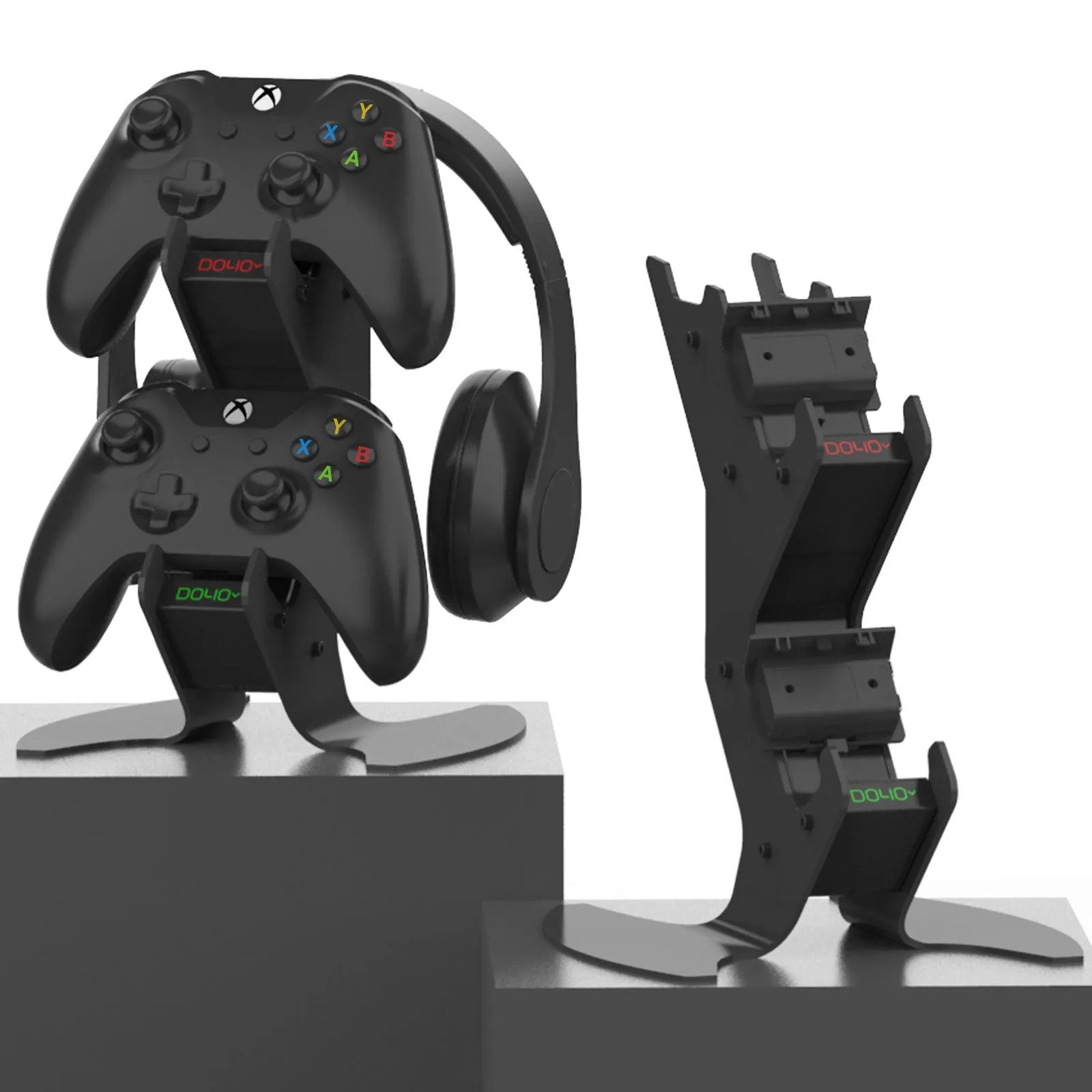 Gamepad Controller Charging Station Holder for Xbox One Metal Material Stable Design LED Charging Display Headphone Storage