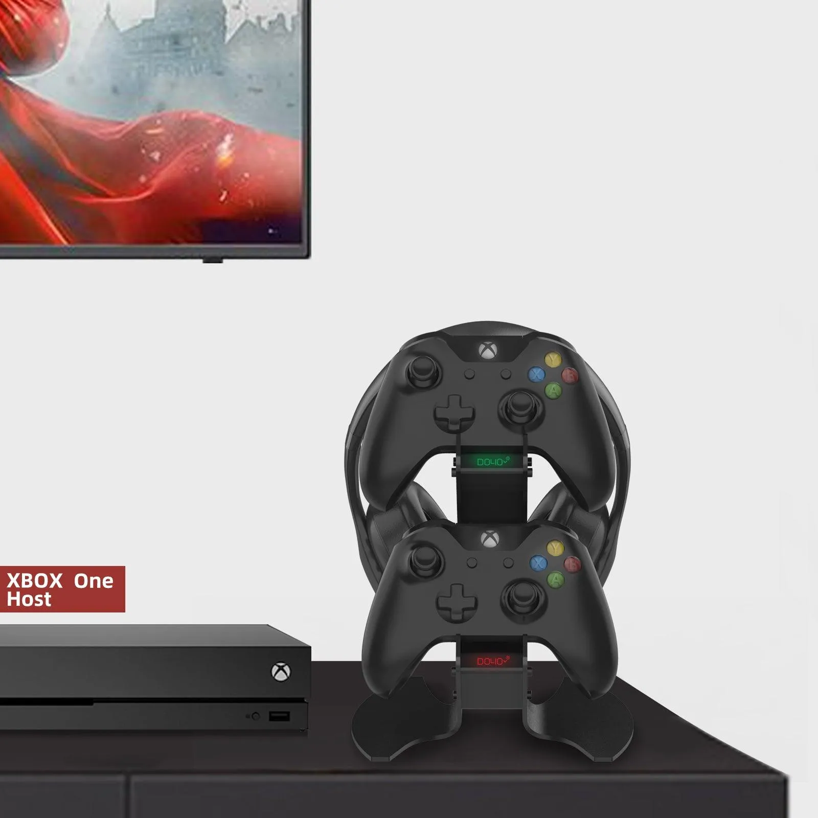 Gamepad Controller Charging Station Holder for Xbox One Metal Material Stable Design LED Charging Display Headphone Storage