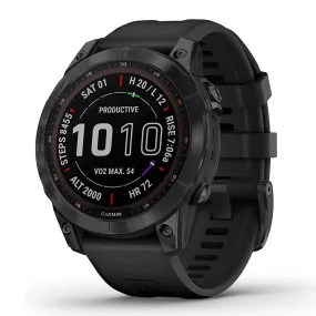 Garmin fenix 7 Sapphire Solar Edition Black DLC Titanium with Black Band Solar Charging Capabilities GPS Touchscreen Smart Watch - 010-02540-34
