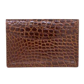 Genuine Shiny Alligator 5-Pocket Curved Card Case