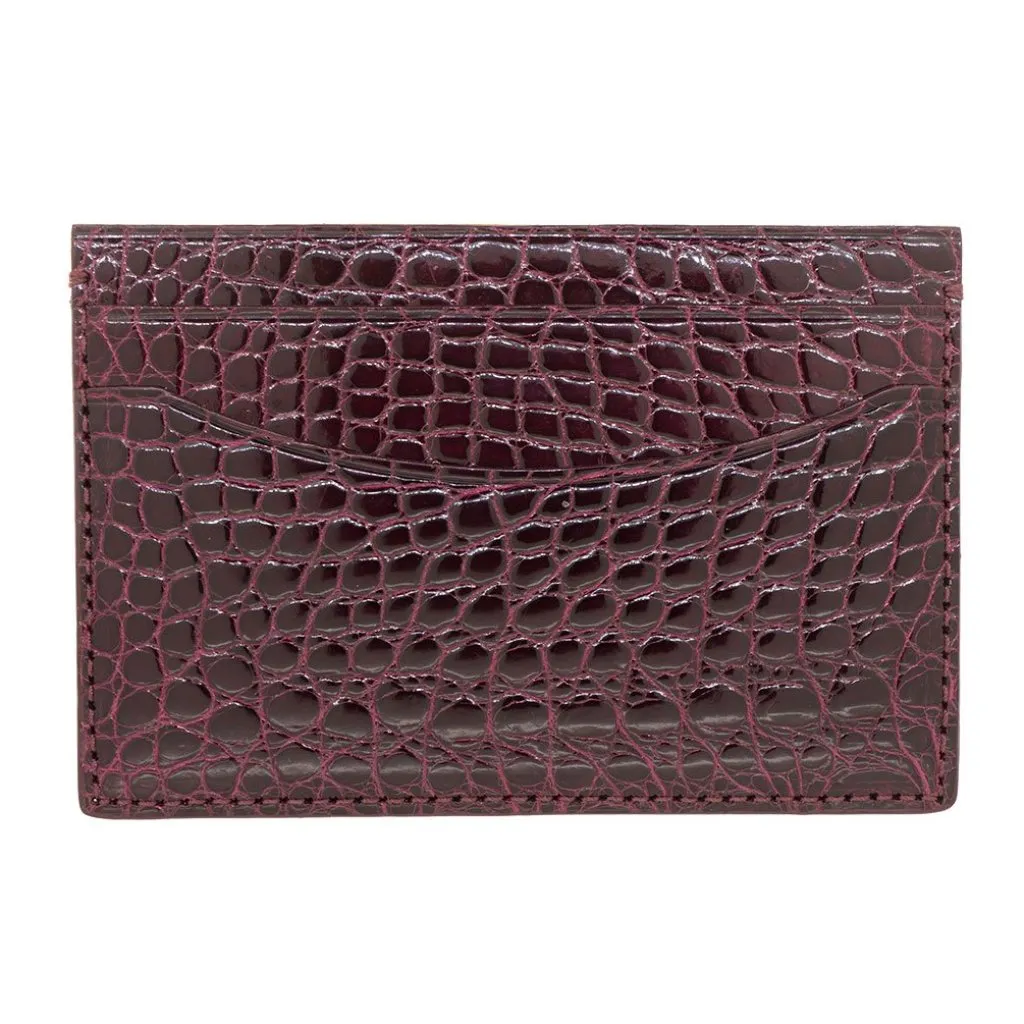 Genuine Shiny Alligator 5-Pocket Curved Card Case