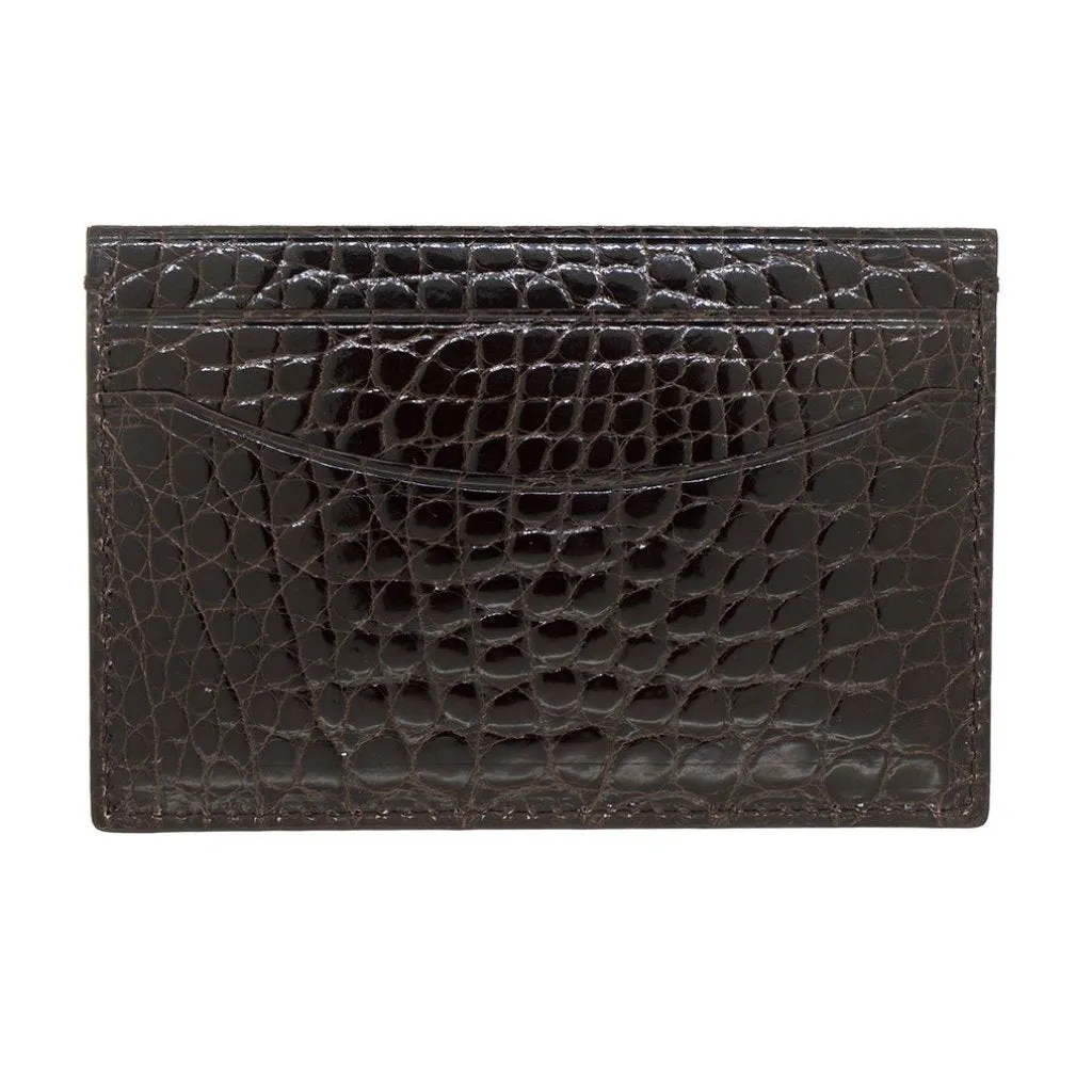 Genuine Shiny Alligator 5-Pocket Curved Card Case
