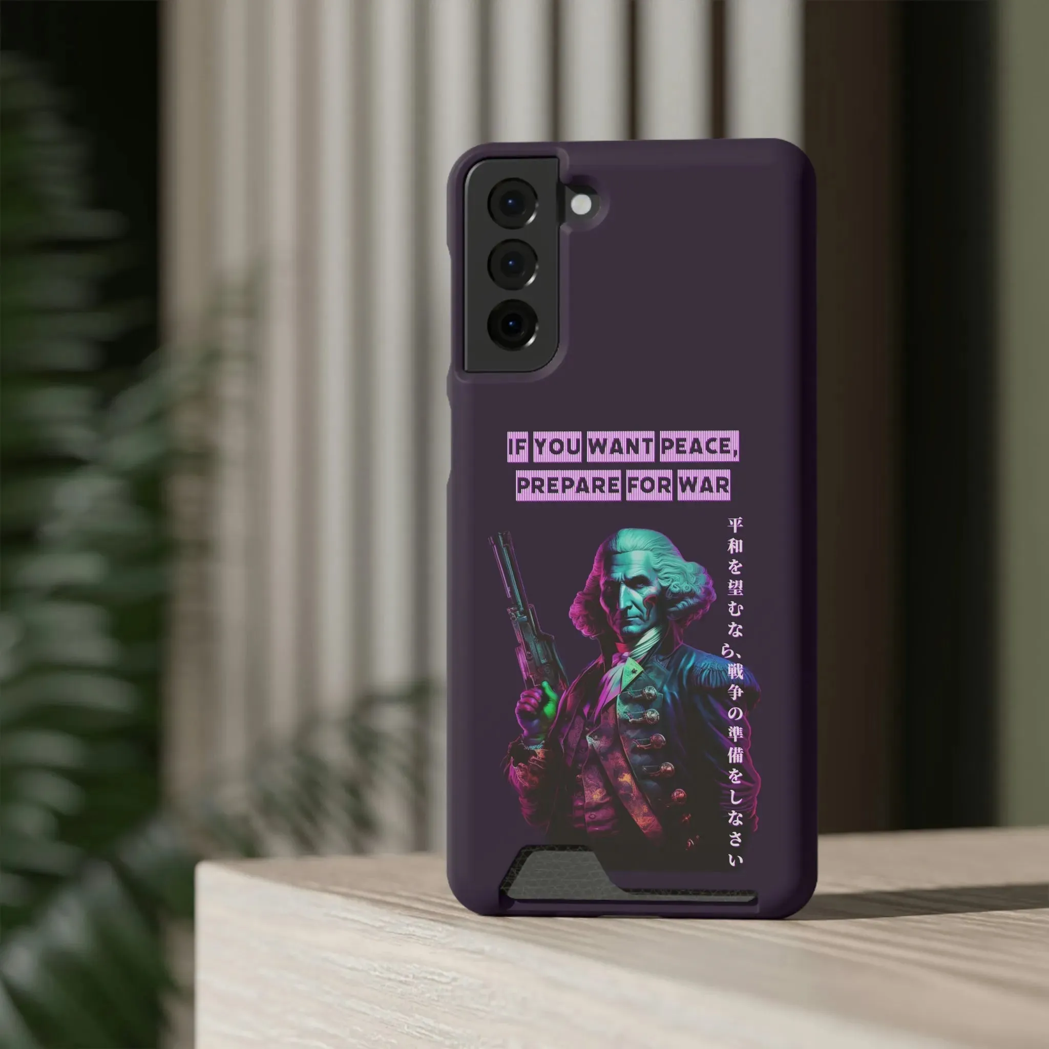 George Washington "Warrior" Synthwave Phone Case and Card Holder
