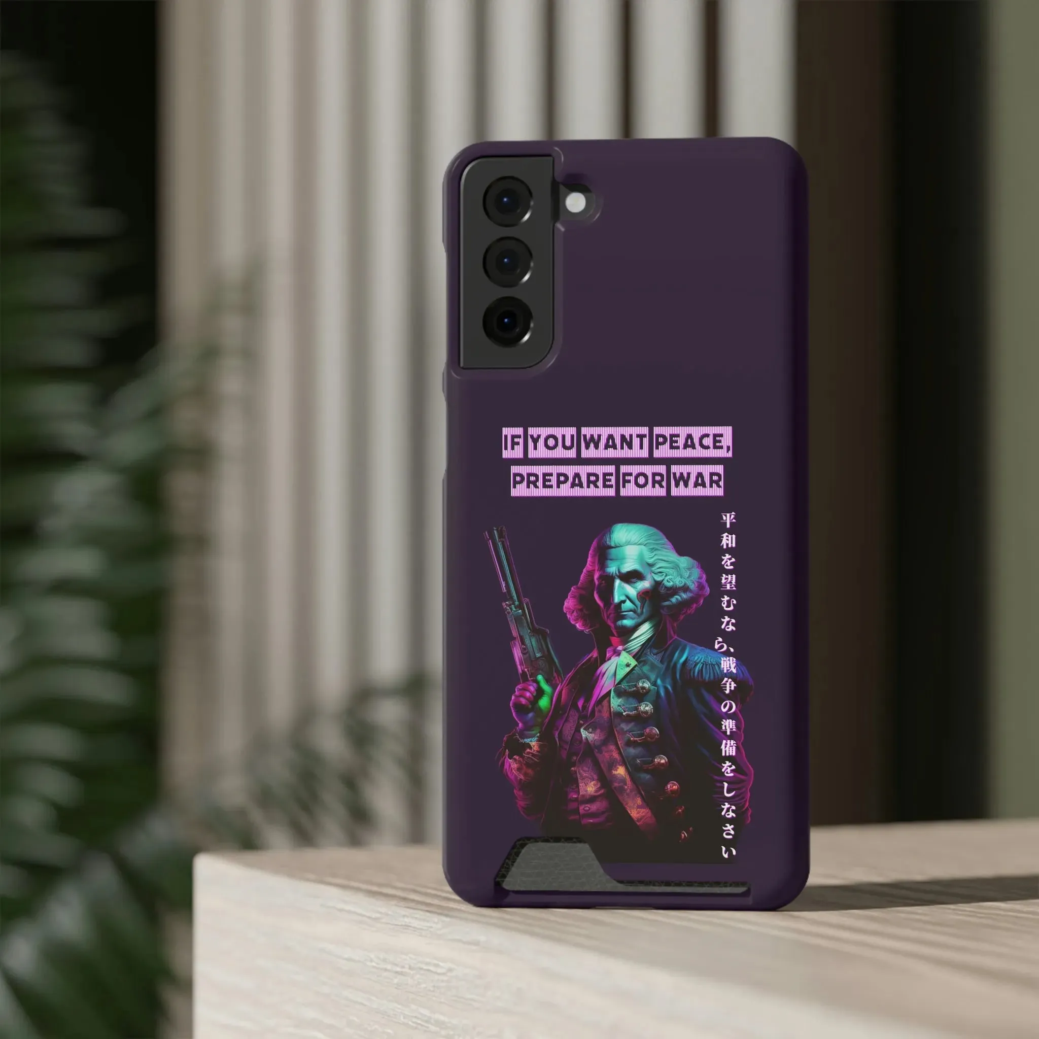 George Washington "Warrior" Synthwave Phone Case and Card Holder