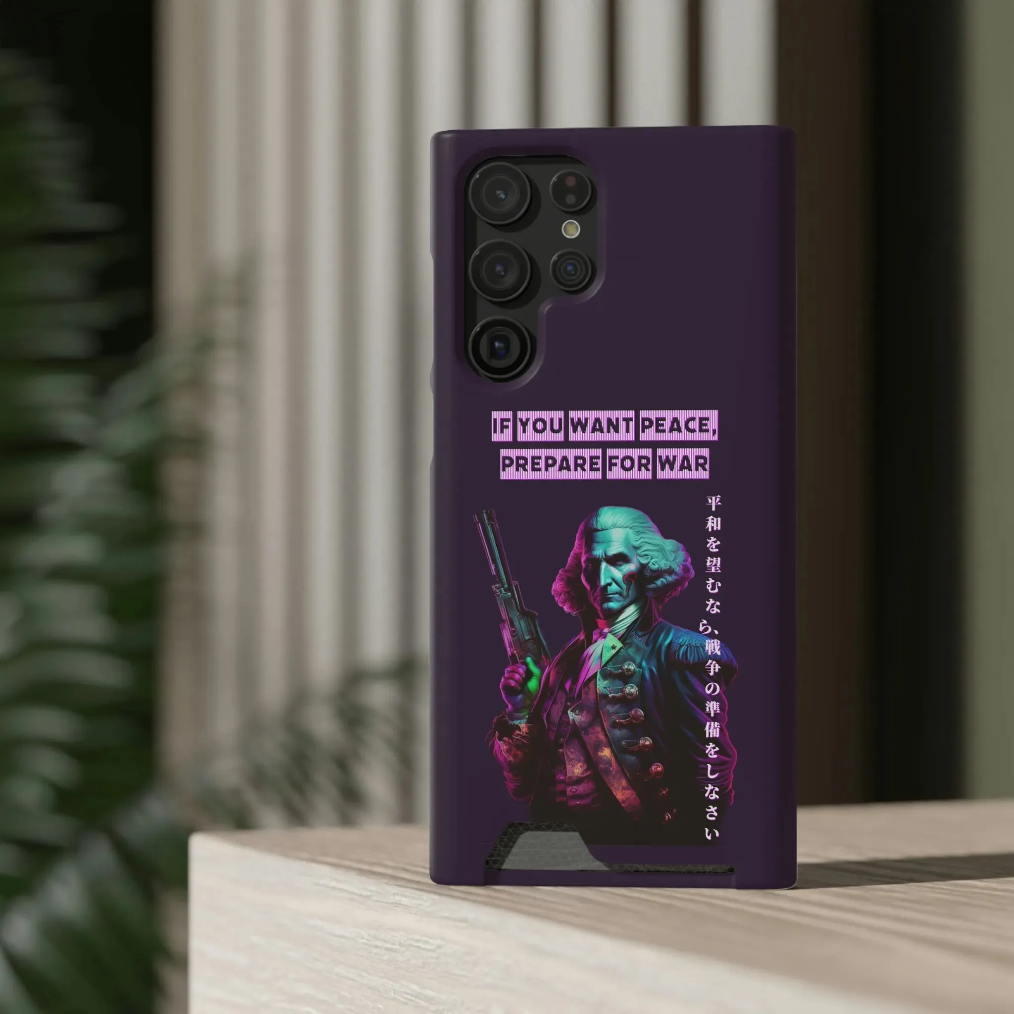 George Washington "Warrior" Synthwave Phone Case and Card Holder