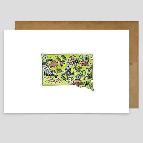 Greeting Card - South Dakota Icons