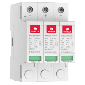 Havells Type 1 2 Photovoltaic Surge Protection Device 6kA DHSDANCB4012H