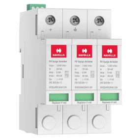 Havells Type 1 2 Photovoltaic Surge Protection Device 6kA DHSDARCB4012H
