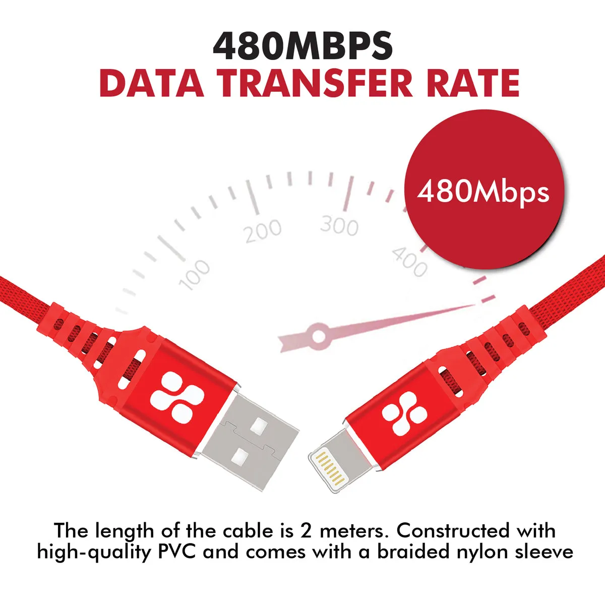 High Tensile Strength Power and Data Cable with Lightning Connector